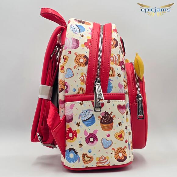 Loungefly Disney Winnie the Pooh Donuts All Over Print Mini Backpack Bag New - Picture 4 of 5